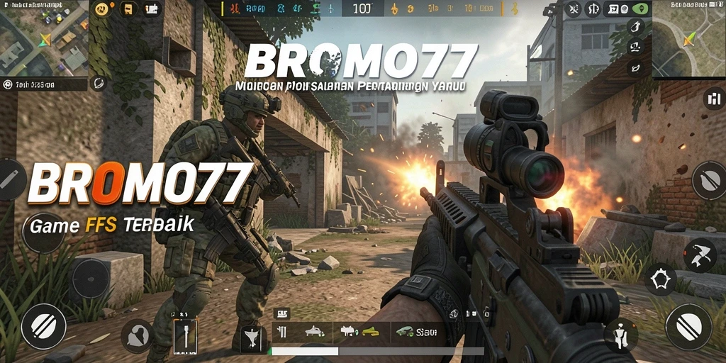 Tampilan gameplay BROMO77 dengan pertarungan sengit di lingkungan yang realistis.
