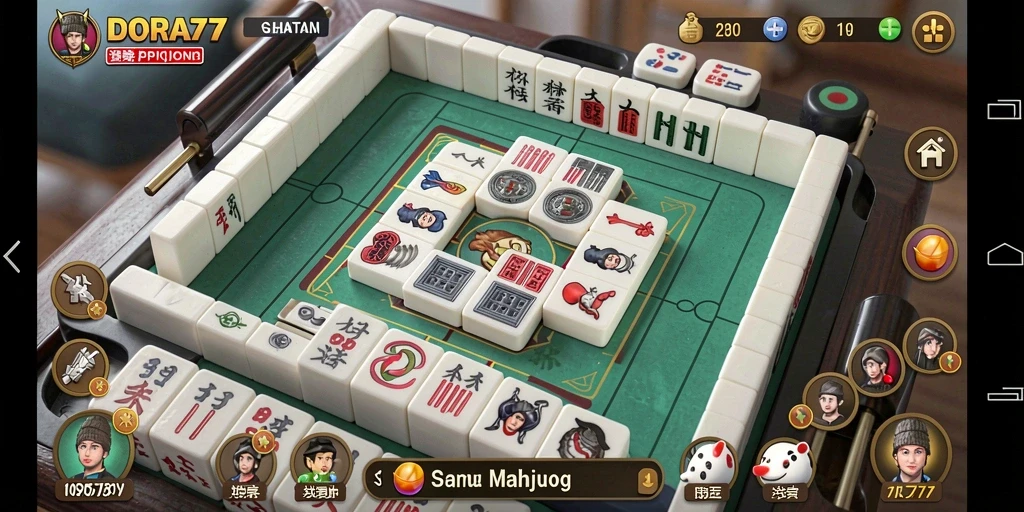 Screenshot DORA77 menampilkan gameplay Mahjong yang menarik dan mengasyikkan.