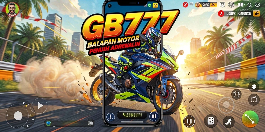 Gameplay balapan motor yang seru dan menantang.