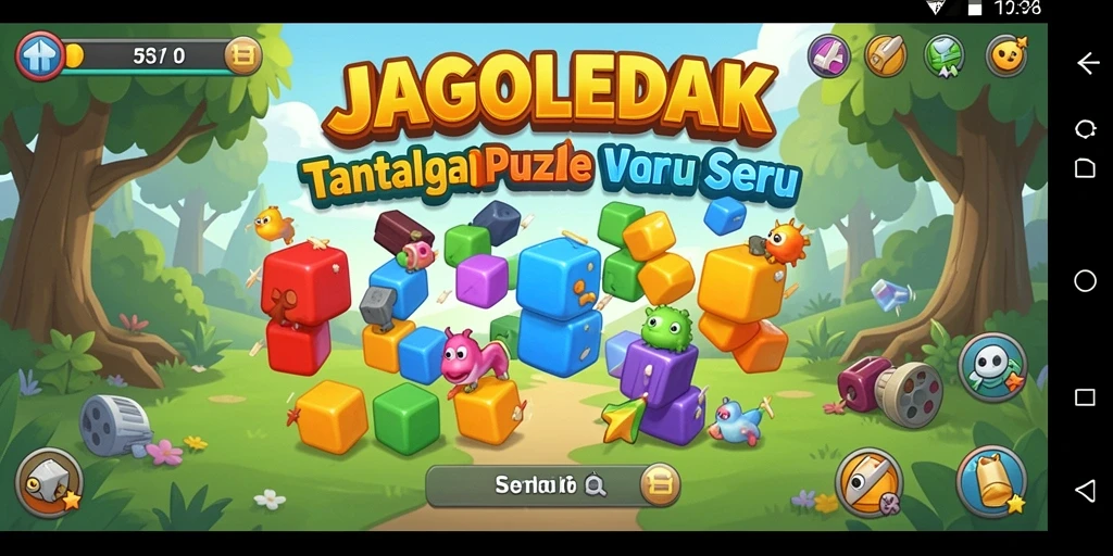Screenshot gameplay JAGOLEDAK menunjukkan tantangan puzzle yang menarik dan seru.