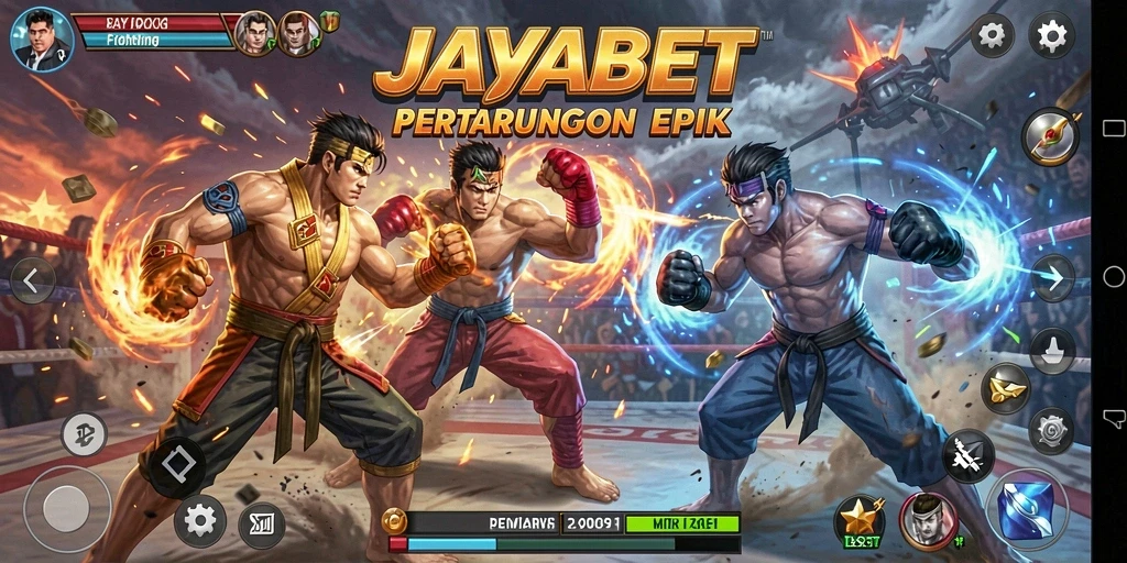 Tangkapan layar gameplay JAYABET yang menampilkan pertarungan seru.