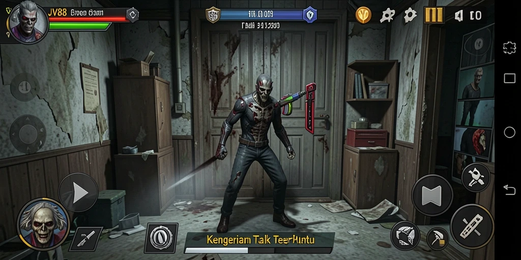 Menampilkan gameplay mencekam dengan suasana yang menakutkan