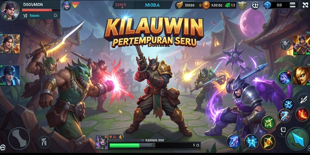 Gameplay MOBA KILAUWIN yang penuh aksi dan strategi.