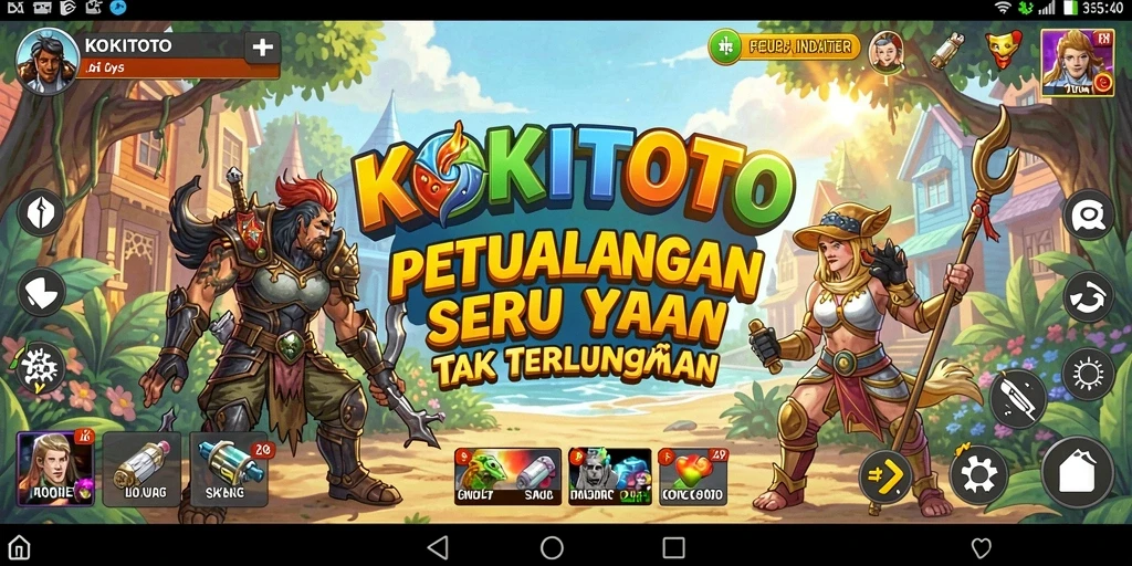 Screenshot gameplay KOKITOTO yang menunjukkan aksi petualangan seru.