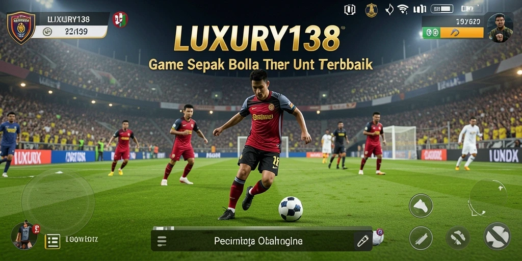 Tampilan seru gameplay LUXURY138 dengan aksi sepak bola mendebarkan.