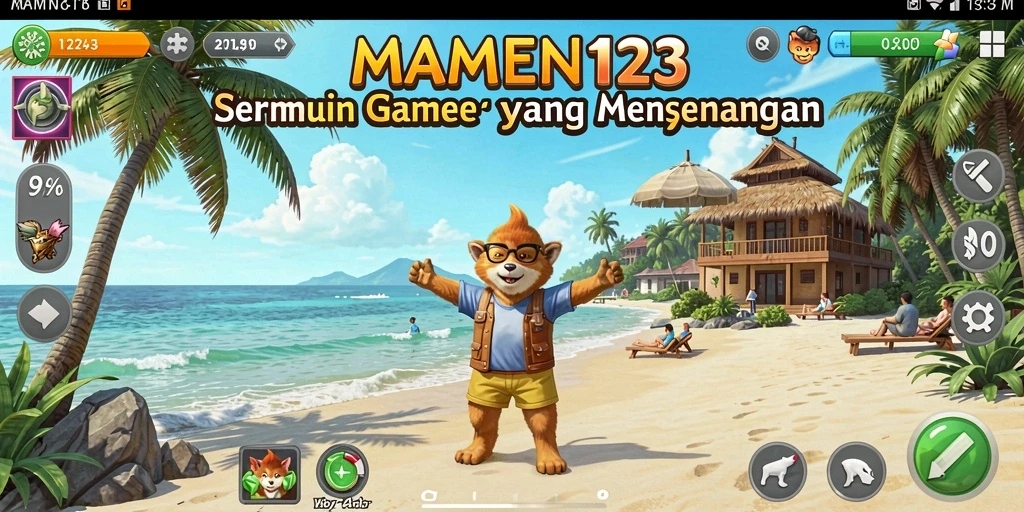 Screenshot utama MAMEN123 menunjukkan gameplay yang seru dan menyeluruh.