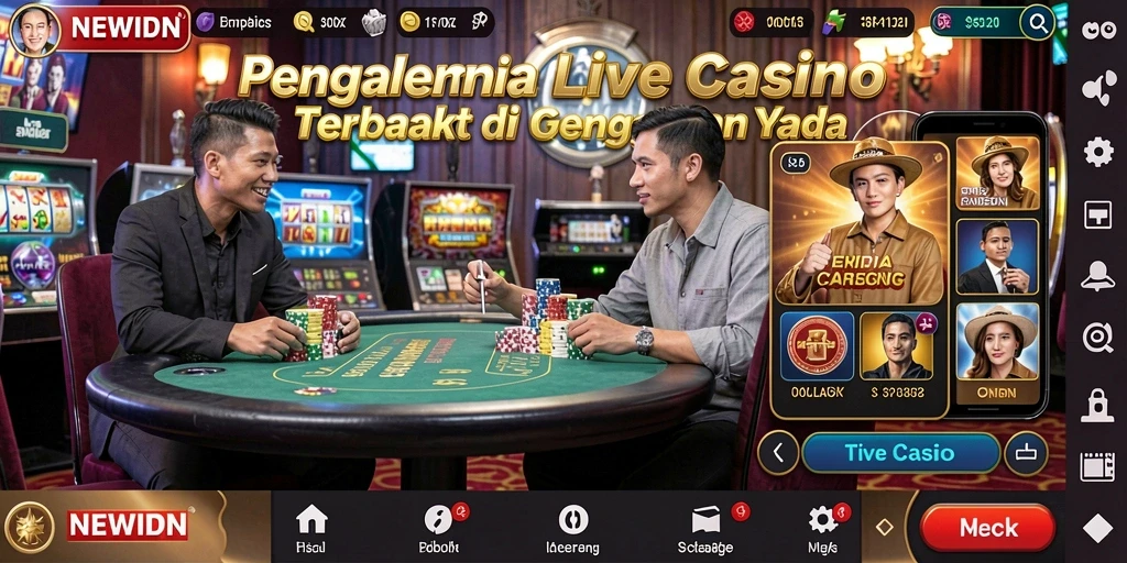 Tampilan antarmuka <strong>NEWIDN</strong> saat bermain Live Casino yang mengesankan.
