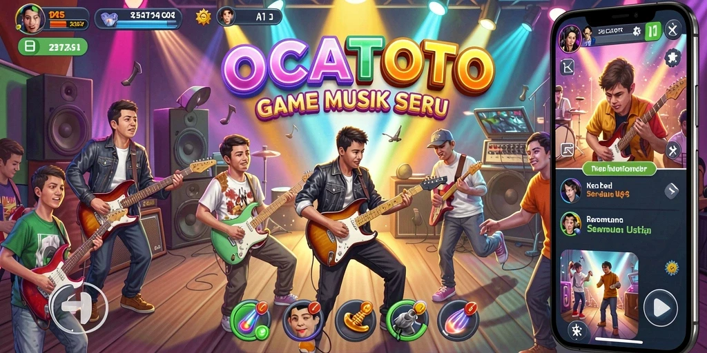 Screenshot OCATOTO menampilkan gameplay yang seru dengan musik yang dinamis.