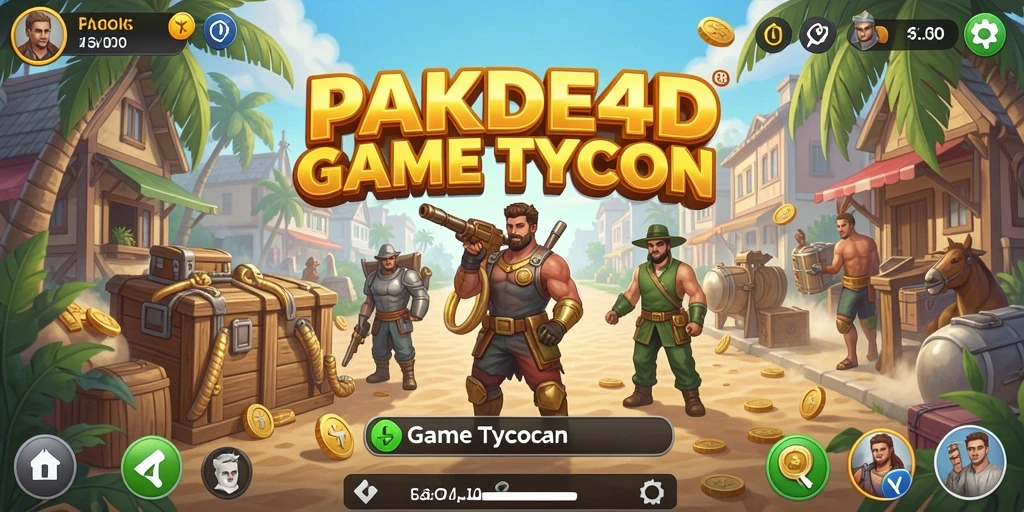 Screenshot PAKDE4D yang menunjukkan gameplay Tycoon yang interaktif.