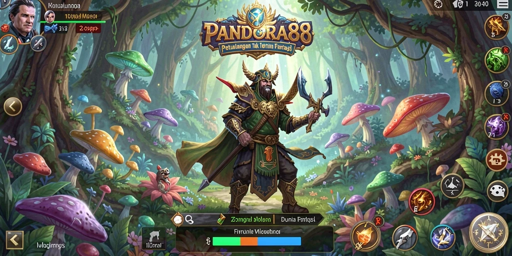 Tangkapan layar gameplay PANDORA88 menampilkan petualangan seru di dunia fantasi.
