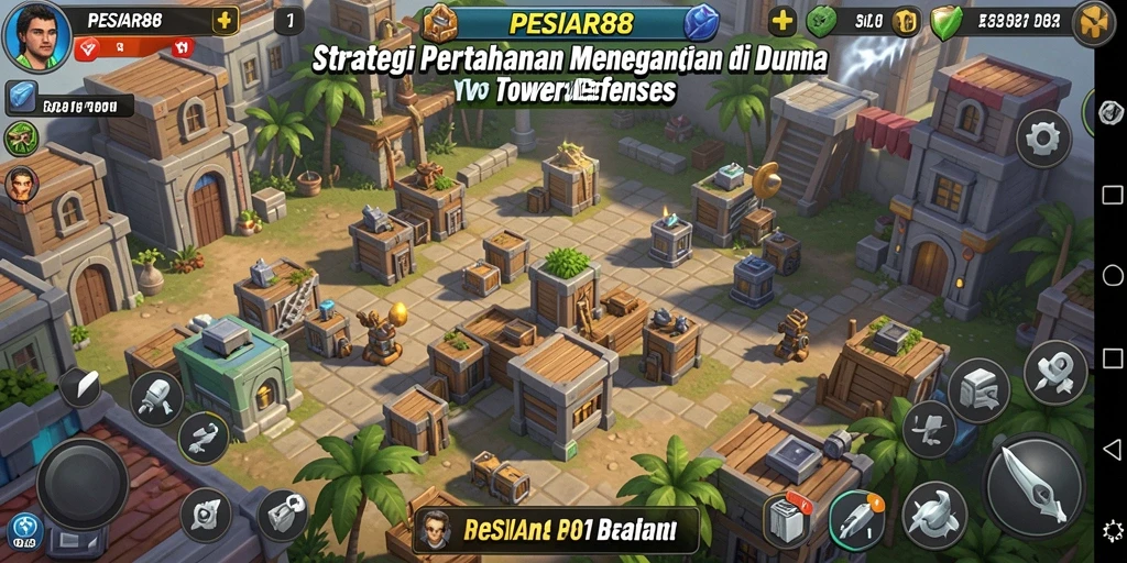 Tampilan menarik dari gameplay PESIAR88 dalam genre Tower Defense.