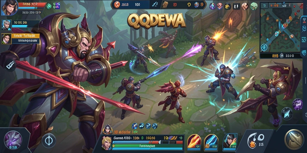 Tampilan gameplay seru dalam pertempuran MOBA di QQDEWA.
