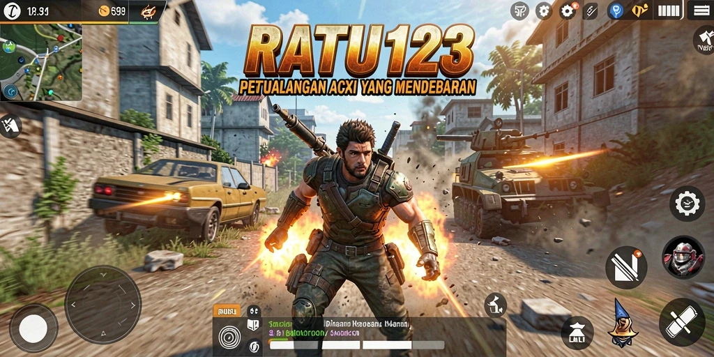 Tangkapan layar dari gameplay seru RATU123, menampilkan aksi bertarung yang mendebarkan.