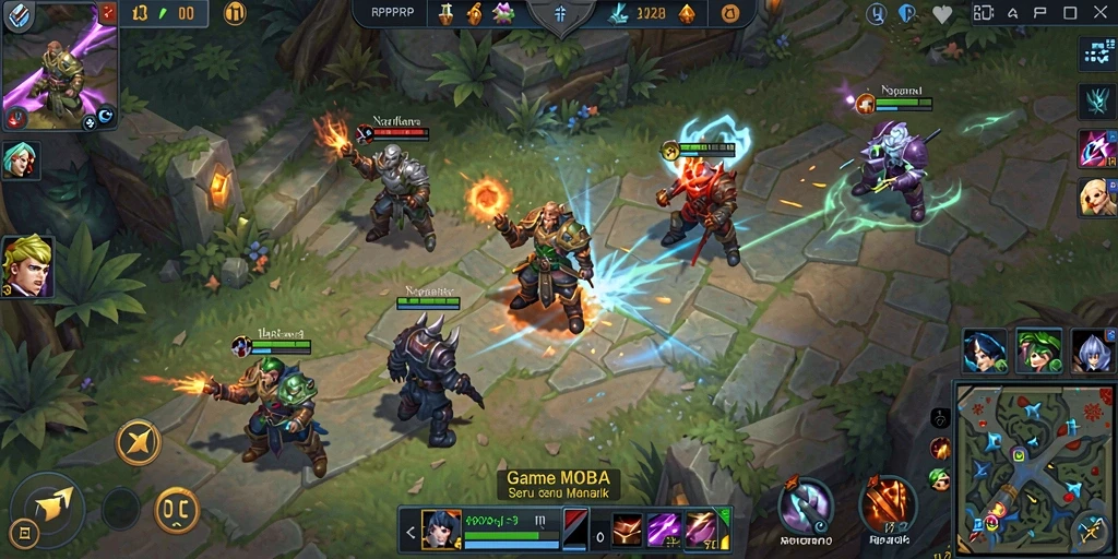 Tampilan screenshot RPRPRP yang menampilkan aksi seru dalam pertempuran MOBA.