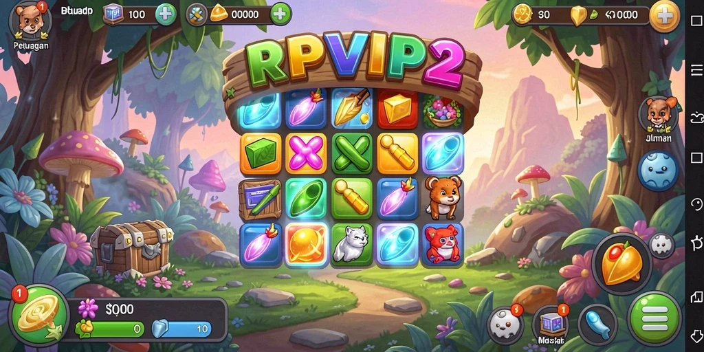 Screenshot gameplay RPVIP2 dengan tampilan menarik dan tantangan Match-3.