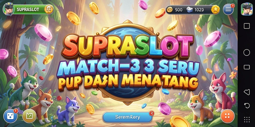 Screenshot menunjukkan gameplay seru dan colorful dari SUPRASLOT.