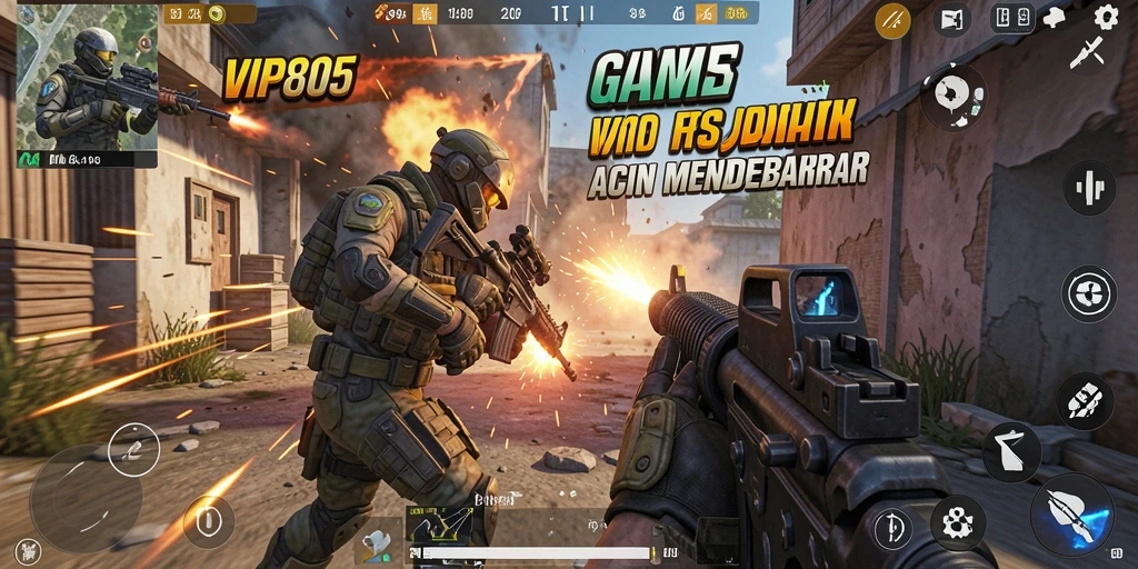 Screenshot utama yang menampilkan intensitas aksi di VIP805.
