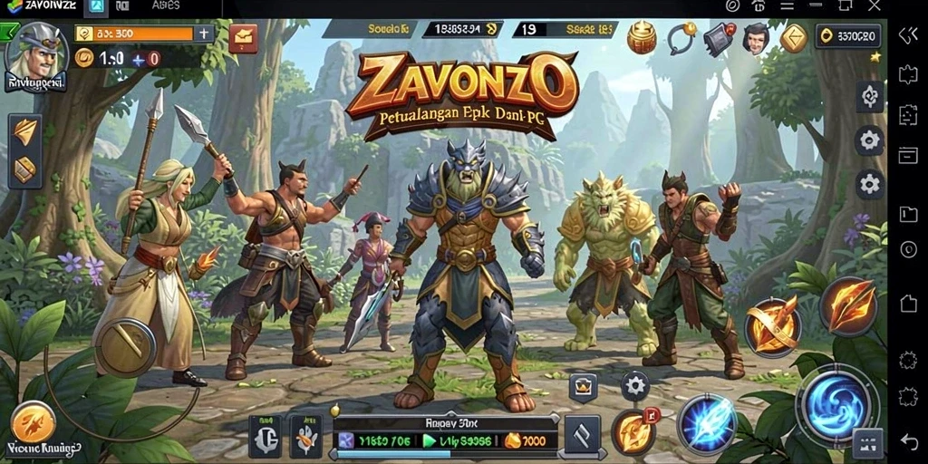 Tampilan gameplay ZAVONZO menunjukkan petualangan seru dalam dunia RPG.